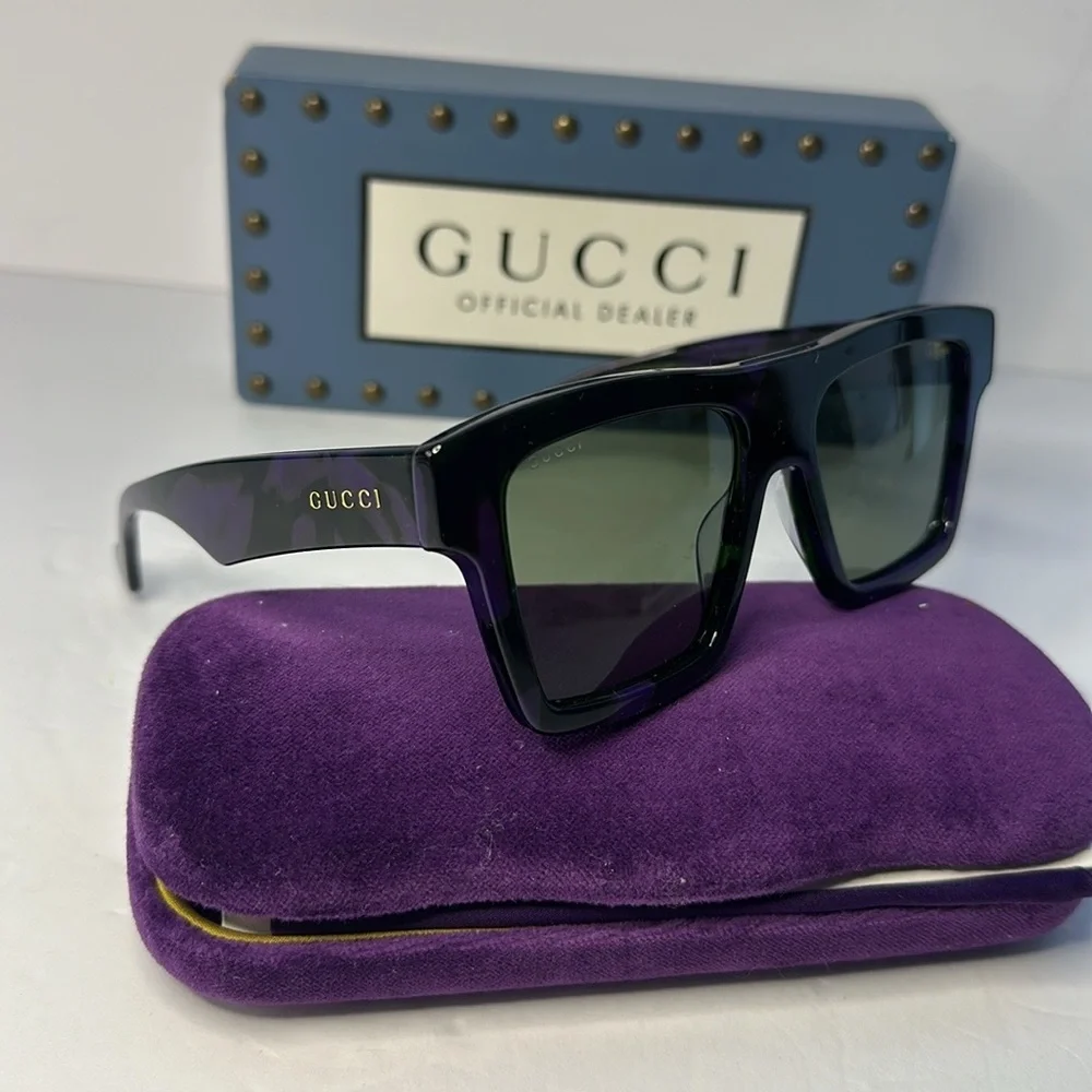 Gucci Men's GG0962Sm Acetate Rectangle Sunglasses